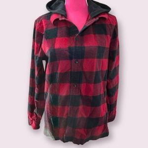 Hollister Co. Buffalo Check Flannel Hoodie S